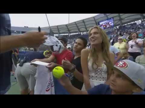 Girl from the crowd flirts with Dominic Thiem at the US Open Part 1