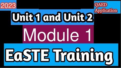 Unit 1, Unit 2 | #Module_1 | All solved questions #unit_1  | EaSTE Training #module1 #unit_2