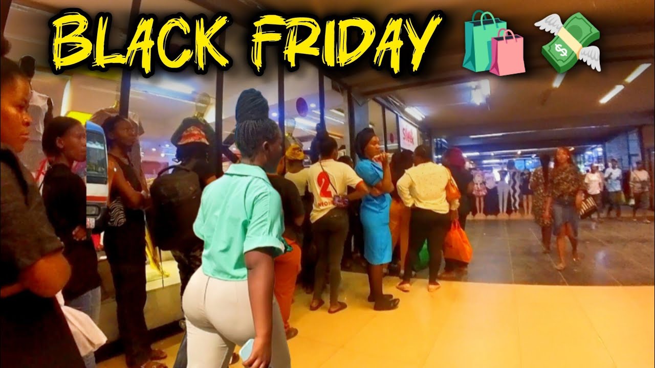 People doing serious shopping on black Friday in Lusaka Zambia