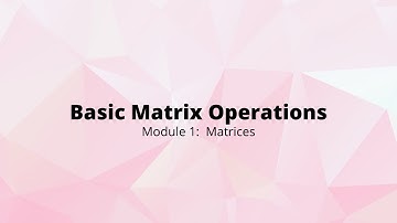 Matrices basic operations