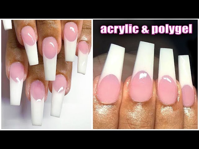 Acrylic Nails  Pink And White French 