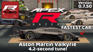 Fastest Car In APEX Racer! Aston Martin Valkyrie - 4.2 Seconds 1/4 Mile! Version 0.7.50 (BETA)