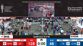 Qualification Match 33 - Overhead - 2025 PCH District - Gwinnett Event Presented by GCPS