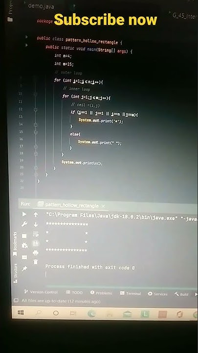 java pattern program hollow rectangle code - YouTube