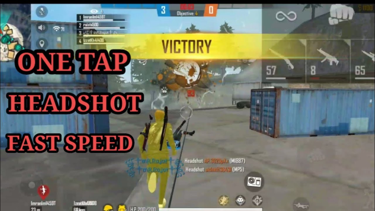 Free Fire One Tap Gameplay How To Kill By One Tap Youtube