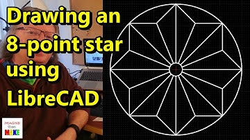 123. Drawing an 8-point star using LibreCAD