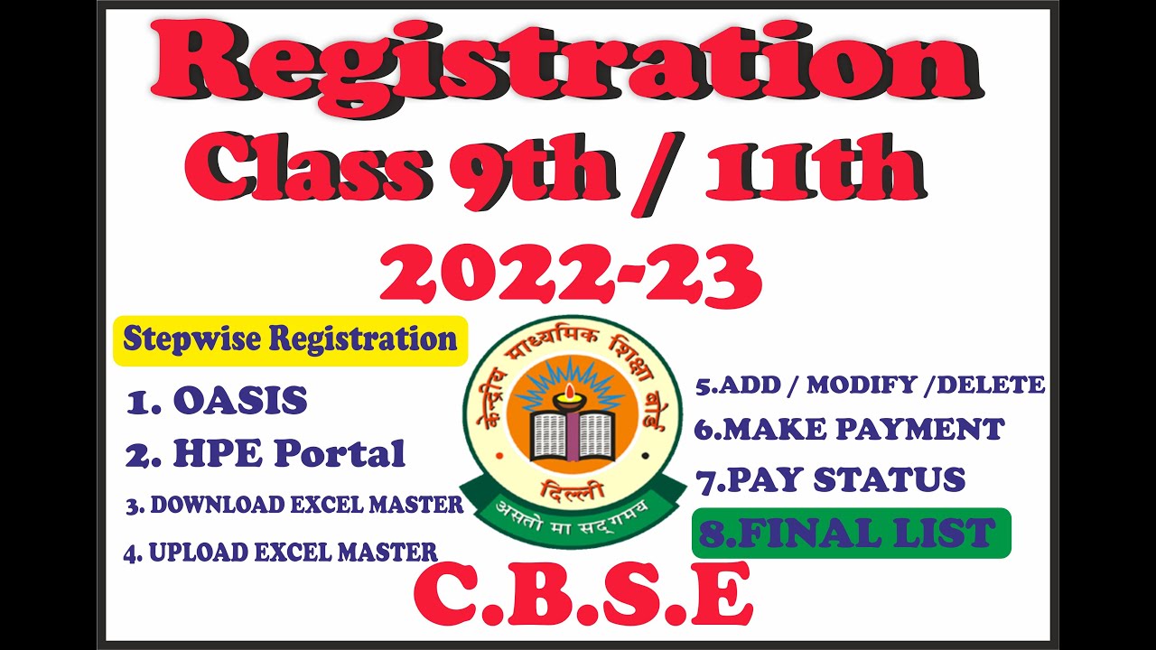 IX/XI registration process 2022-23, CBSE , step by step ( Hindi ...