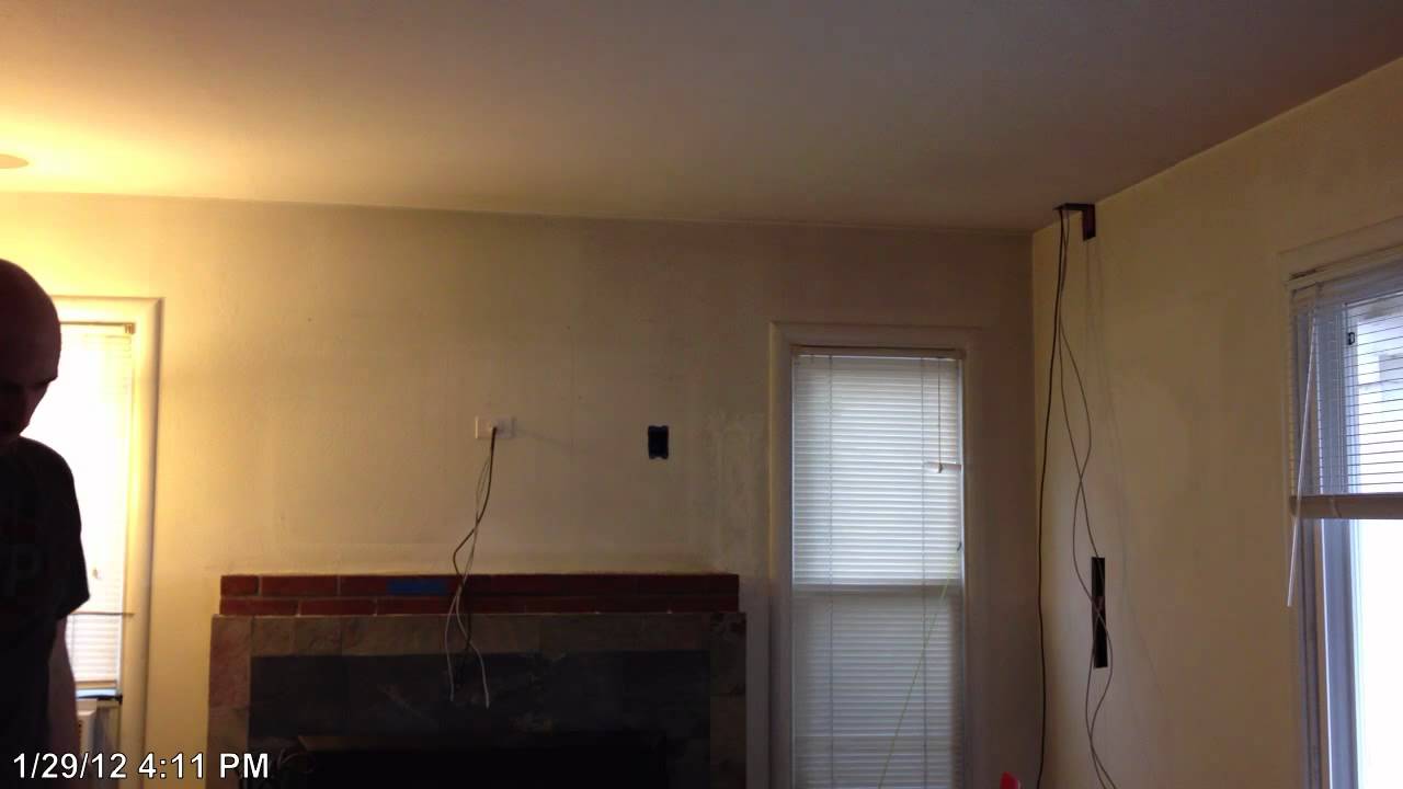 Custom Wall mounting TV over fireplace Part 2 YouTube