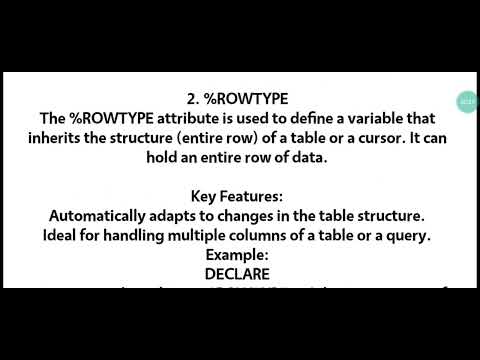 PL/SQL Basics: Understanding %TYPE and %ROWTYPE in RDBMS
