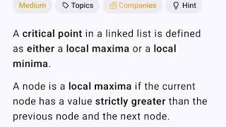 LeetCode 2058: Find the Minimum and Maximum Number of Nodes Between Critical Points(Python)#leetcode