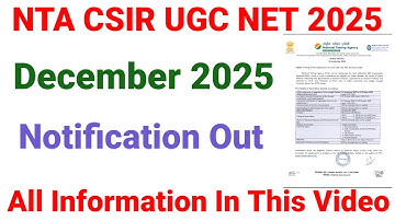 "CSIR UGC NET 2025 Notification Out | Eligibility, Exam Date, Syllabus | Latest Job Update"