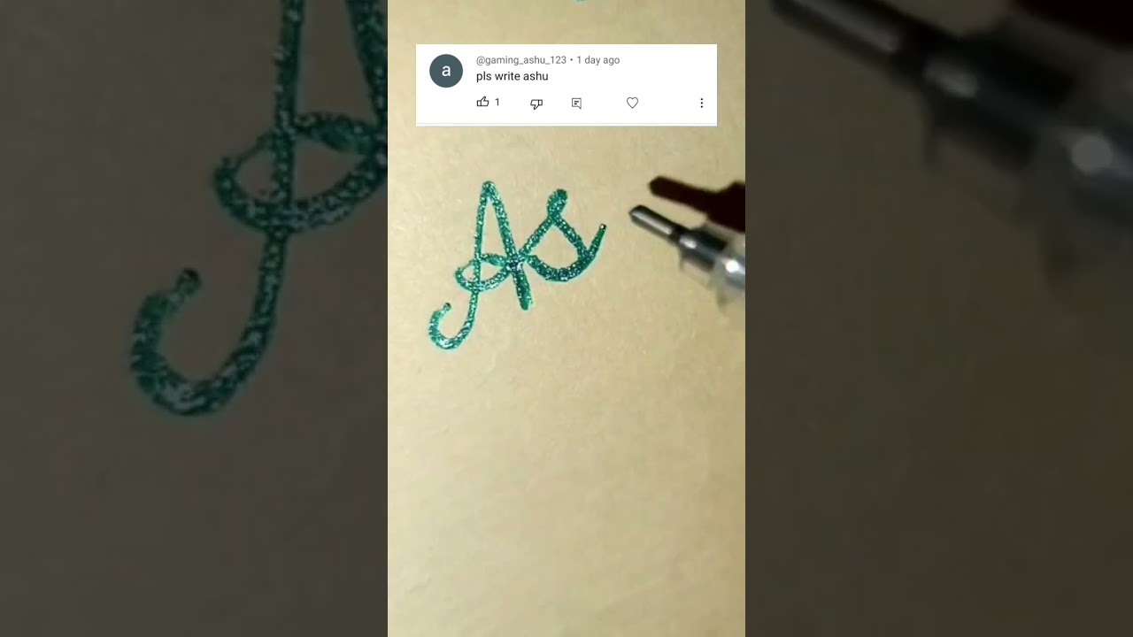 "Ashu"beautiful name in cursive handwriting!! by Iwrite!!