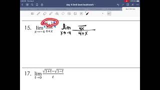 Limits day 4 hw #15