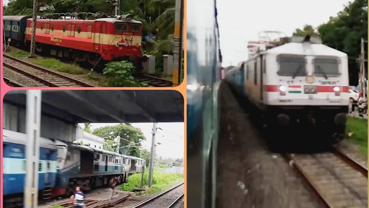 WAM4, WDP3A twins and WAP7 : Three different locomotives within 5 KM!