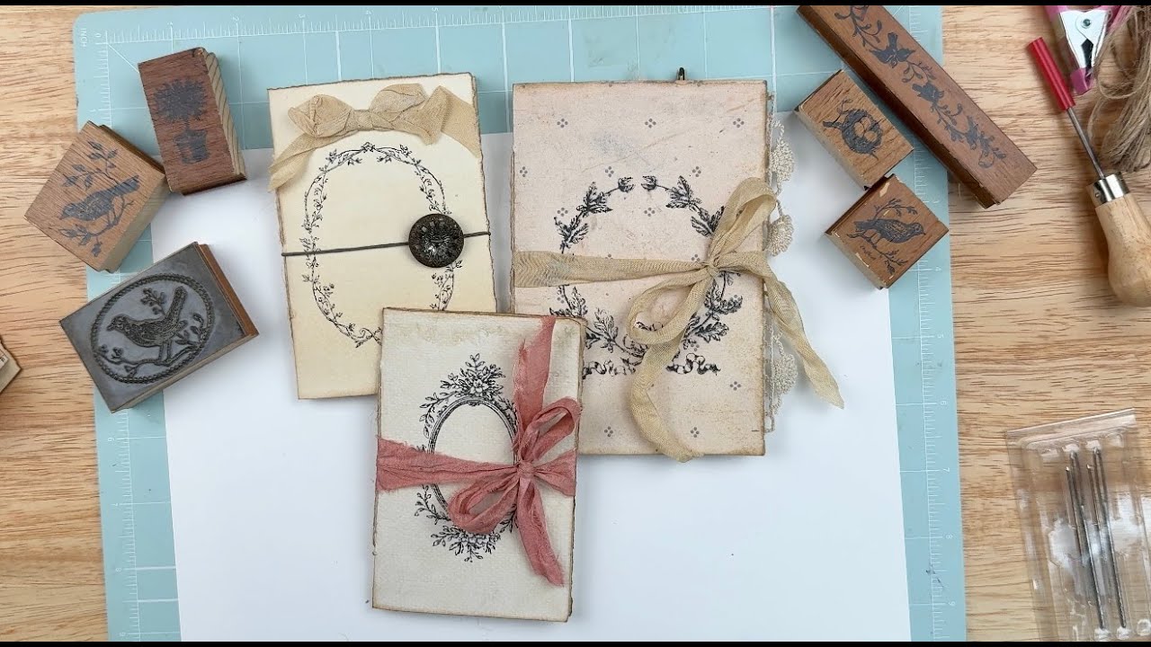 Mini Journal Books From Paper Scraps~Beginner Friendly~ Junk Journal, Paper Crafts, Card Making