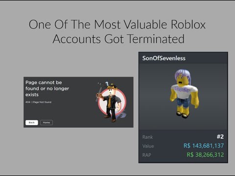 One Of The Most Valuable Roblox Accounts Got Terminated Youtube - sold roblox account 2017 2018 name snipe troll name