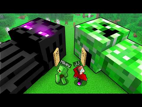 JJ and Mikey Found HOUSES Inside MOBS in Minecraft - Maizen