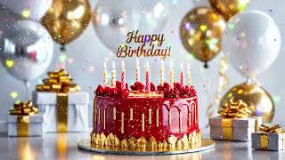 Happy Birthday 🎉 Elegant Red Cake & Golden Gifts screenshot 4