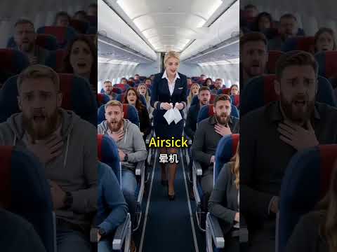 When EVERYONE Gets Airsick At The Same Time! 😂✈️#LearnEnglish#TravelEnglish#AirplaneVocabulary#short
