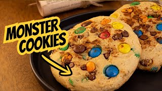 Monster Cookies Recipe 🍪 | Giant, Thick & Gooey M&M Cookies | Easy Bakery Recipe