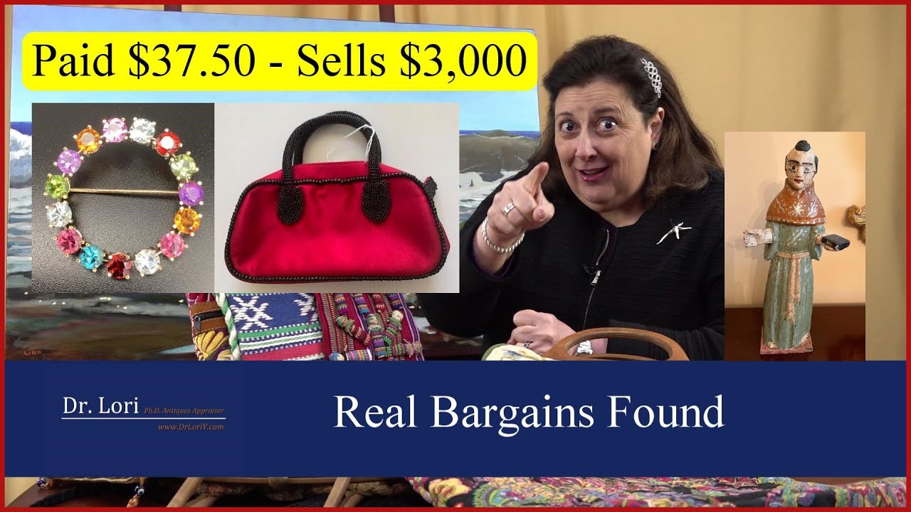 Real Bargains Found: 18k Brooch, Inge Christopher Purse, Smoky Topaz Jewelry, Figures by Dr. Lori