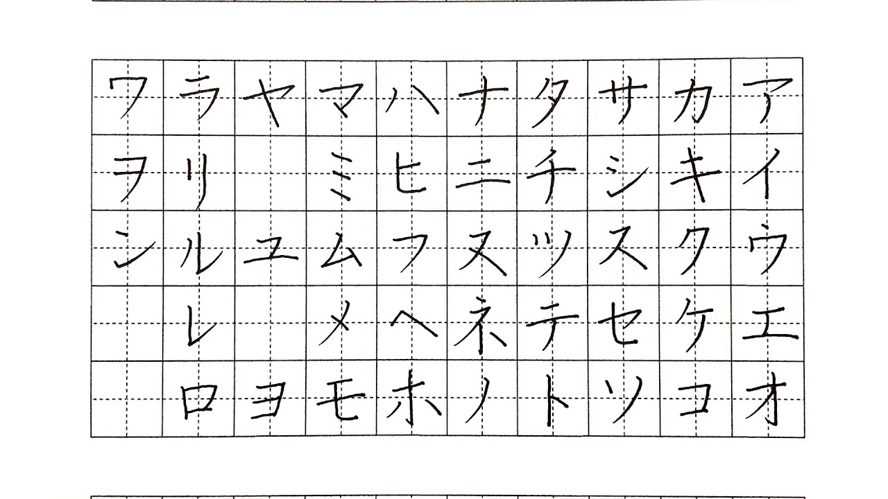 実用ペン字 カタカナのきれいな字の書き方 How To Write Katakana In Japanese Youtube