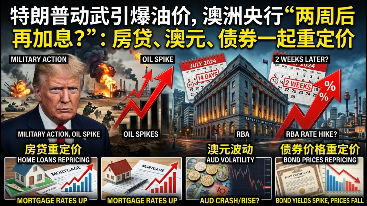 【Boss说澳洲】特朗普动武引爆油价，澳洲央行“两周后再加息？”：房贷、澳元、债券一起重定价