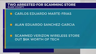 Police: Two arrested in Blair County for scamming store out $6k worth of tech