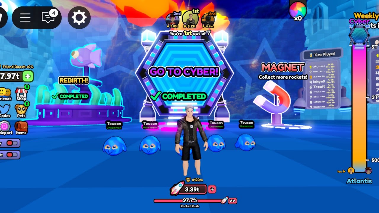 Fly to Space Atlantis to Cyber 😱😱😱 MAX height in Roblox fly toSpace.. lvl 999999 💲💲💲 trillion part 7