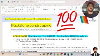 Information New Perspectives Excel 365 | Module 7: End of Module Project 2 #BlackstoneLandscaping Update