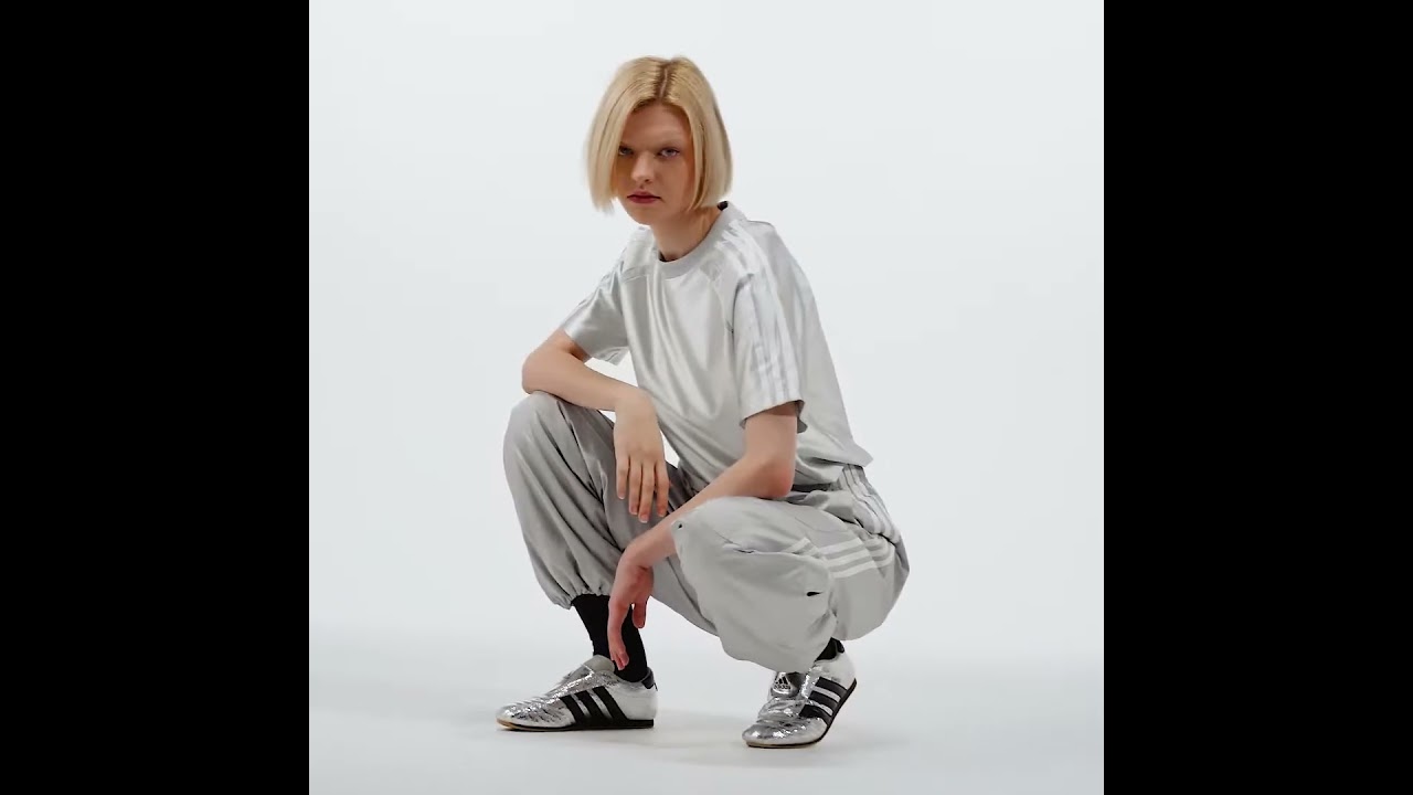 ADIDAS Adicolor Teamgeist Oversized Track Pants Nylon Women Shiny Grey | JD0258