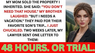 My Mom Sold the House I Inherited for My Brother’s Vacation — Then My Lawyer Gave Them 48 Hours