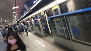 台北捷運藍線 C341列車 亞東醫院站離站.Taipei metro Far easten Hospital departed.