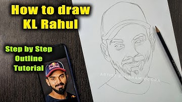 drawing kl rahul//step by step