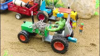 DIY Mini Tractor Builds a Strong Brick and Concrete Bridge for Trucks After a Crocodile Destroyed It