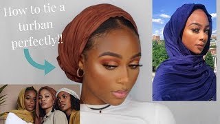 HOW TO TIE A TURBAN PERFECTLY NO SLIP| CULTURE HIJAB F/W COLLECTION| YASMINE SIMONE