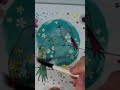 Magia con Servilletas! Cuadro de Pajaritos con Relieve 3D, Glitter y Fondo Muy Colorido