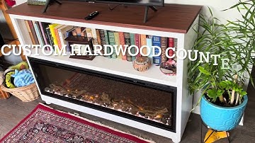 “Built-In Mantel for Dimplex 50XL with Bookshelf and Hardwood Top”