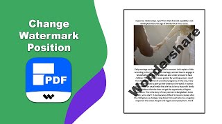 How to change watermarks position in a pdf file in Wondershare PDFelement