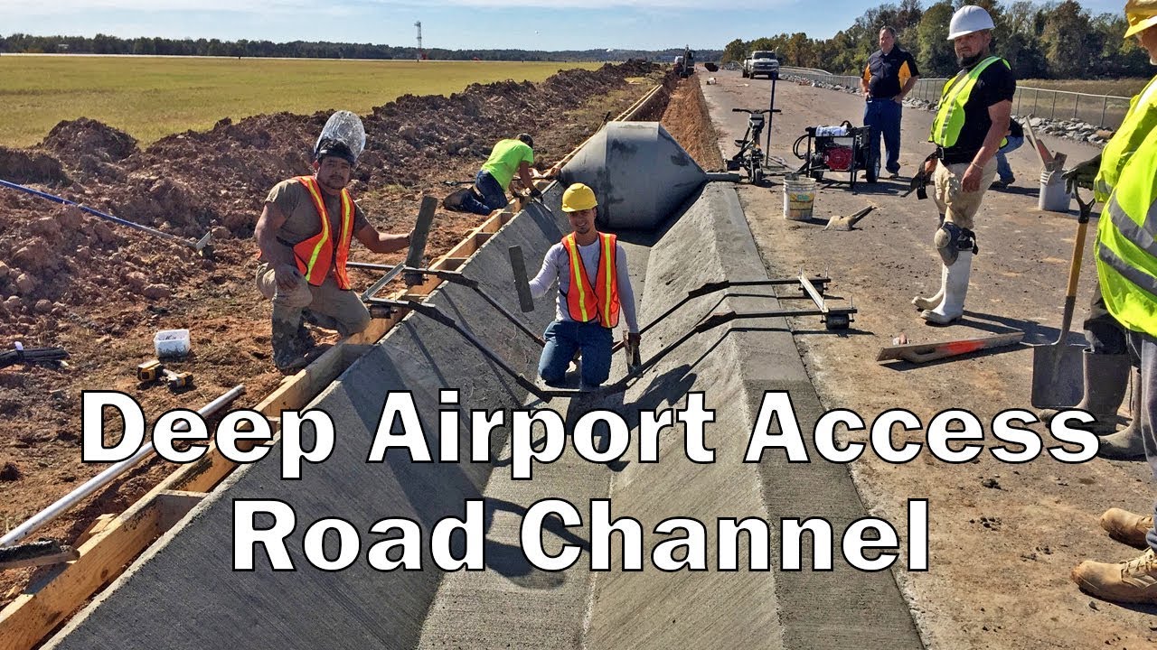 Deep Airport Access Road Channel