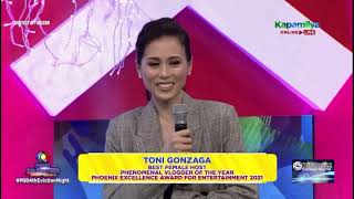 Toni Gonzaga Greetings for  Phoenix Excellence Award 2021