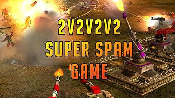 Defcon 8 - 2v2v2v2 Super Spam Mode - Demo General - Generals Zero Hour Online Multiplayer