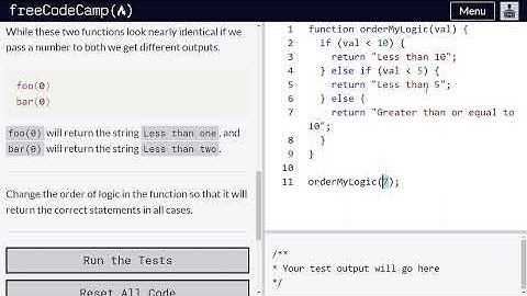 Logical order in IF ELSE statements - freeCodeCamp | Video 73 | Basic JavaScript