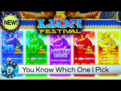 ⭐️ New - 5 Lion Festival Slot Machine Mystery Bonus