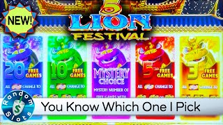 ⭐️ New - 5 Lion Festival Slot Machine Mystery Bonus
