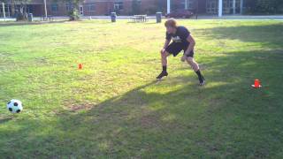 Football Drills - Lateral Shuffle w/ Soccer Ball