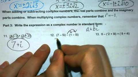 Alg 2 - Unit 2 - 5.4 Complex Numbers