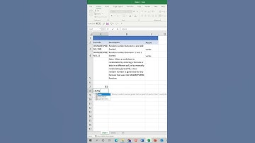 #shorts RANDBETWEEN #function #microsoft #excel #tutorial