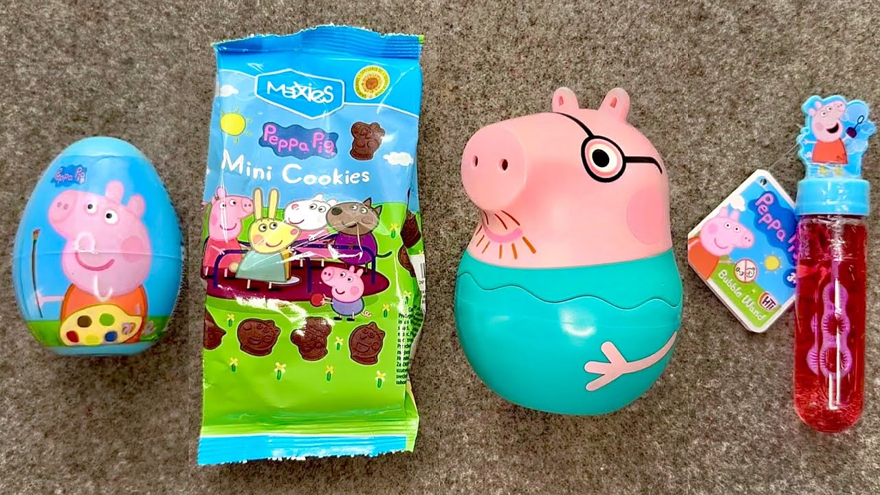 💥😍 Funny PEPPA PIG Soap Bubbles Surprise Egg crunchy cookies Opening | satisfying sweets & toys ASMR