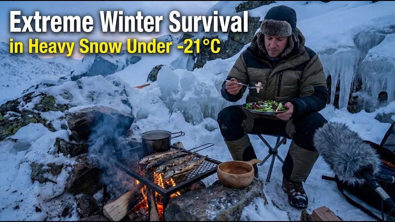 Extreme Winter Survival in Heavy Snow Under -21°C  | Showing  |  Camping  | Survival